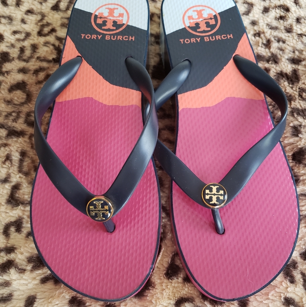 Tory Burch wedge flip flops